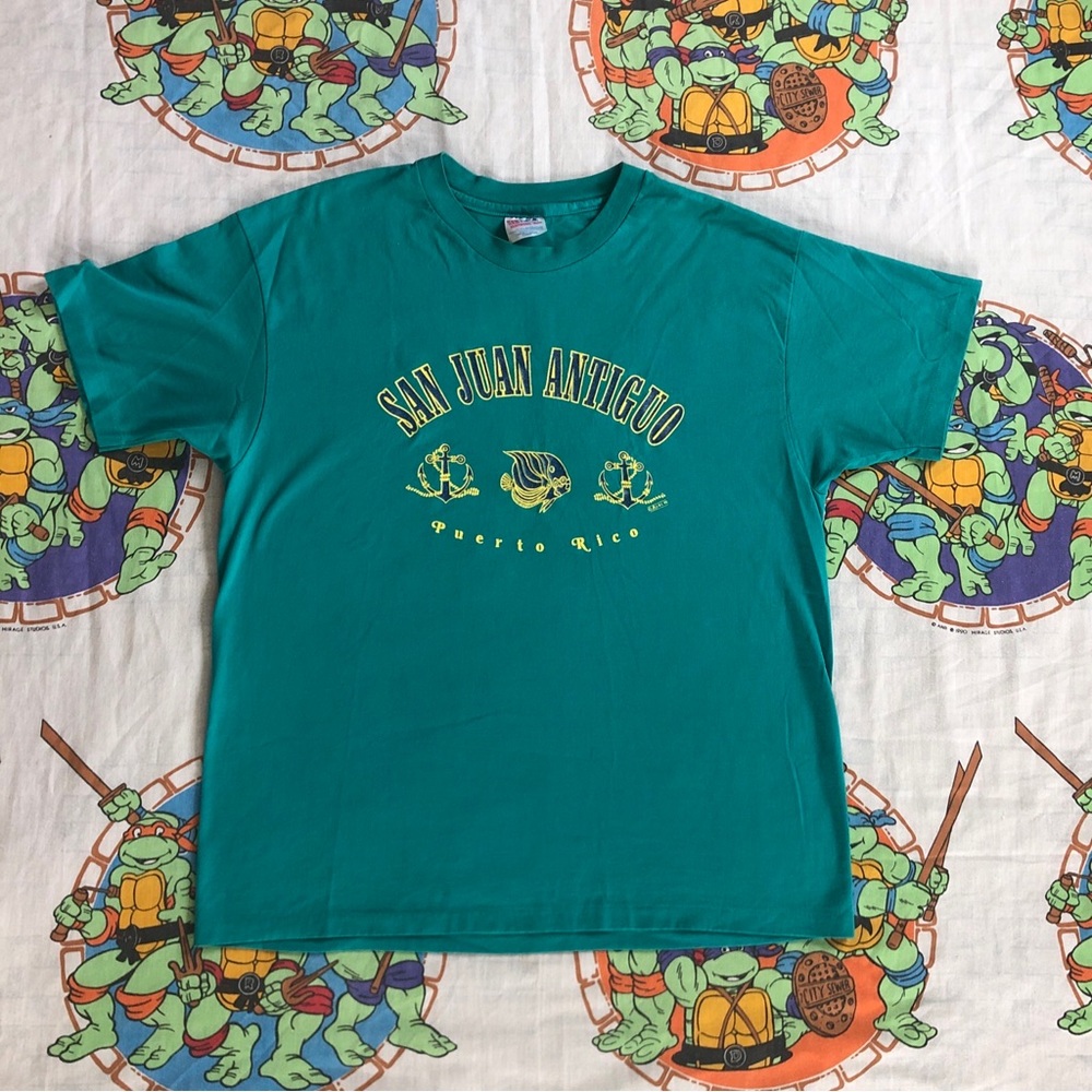 Vintage Single Stitch 92 San Juan Antiguo Puerto Rico TShirt Mens XL Made in USA